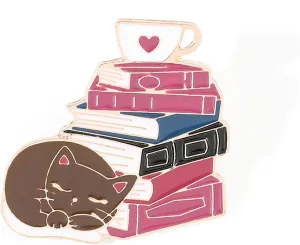 Halloween Cartoon Cat Book Styling Brooch Children Day Gift Cute Alloy Animal Paint Badge Funny Backpack Accessories