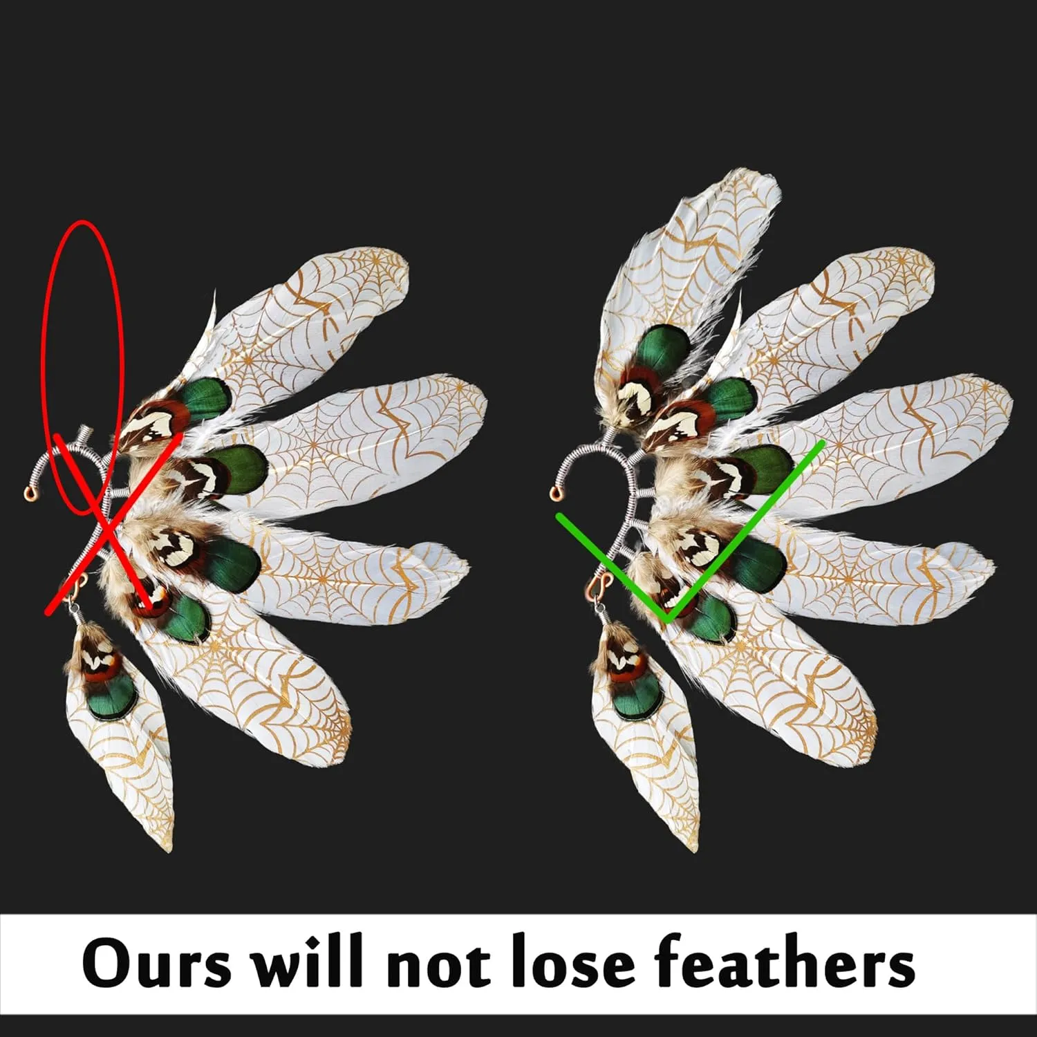 Handmade Bohemian Spider Web feather Personalized headdress Ear Cuff,Feather Earrings,Ear Wrap,American Indian style feather ear cuff(right ear)