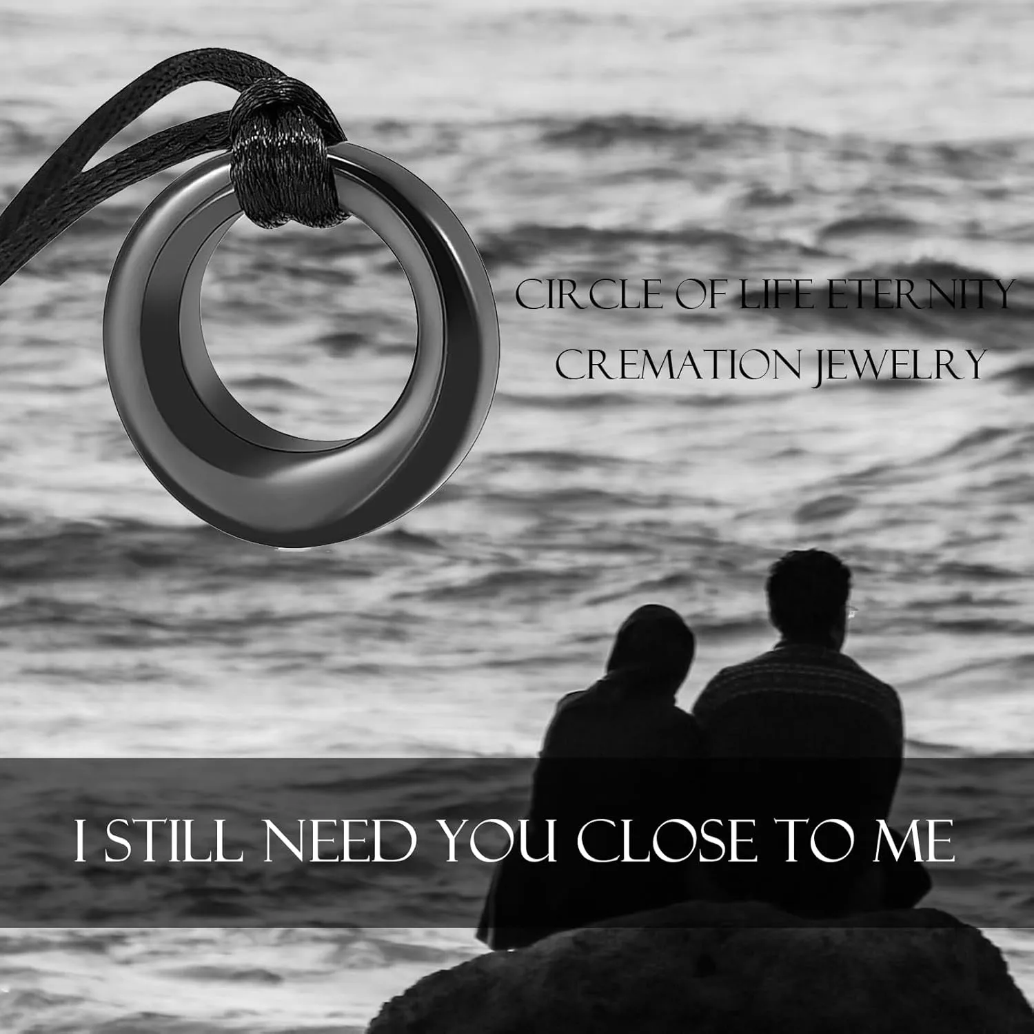 Hearbeingt Cremation Jewelry Urn Necklace for Ashes for Women Men, Circle of Life Eternity Memorial Pendant Ash Jewelry