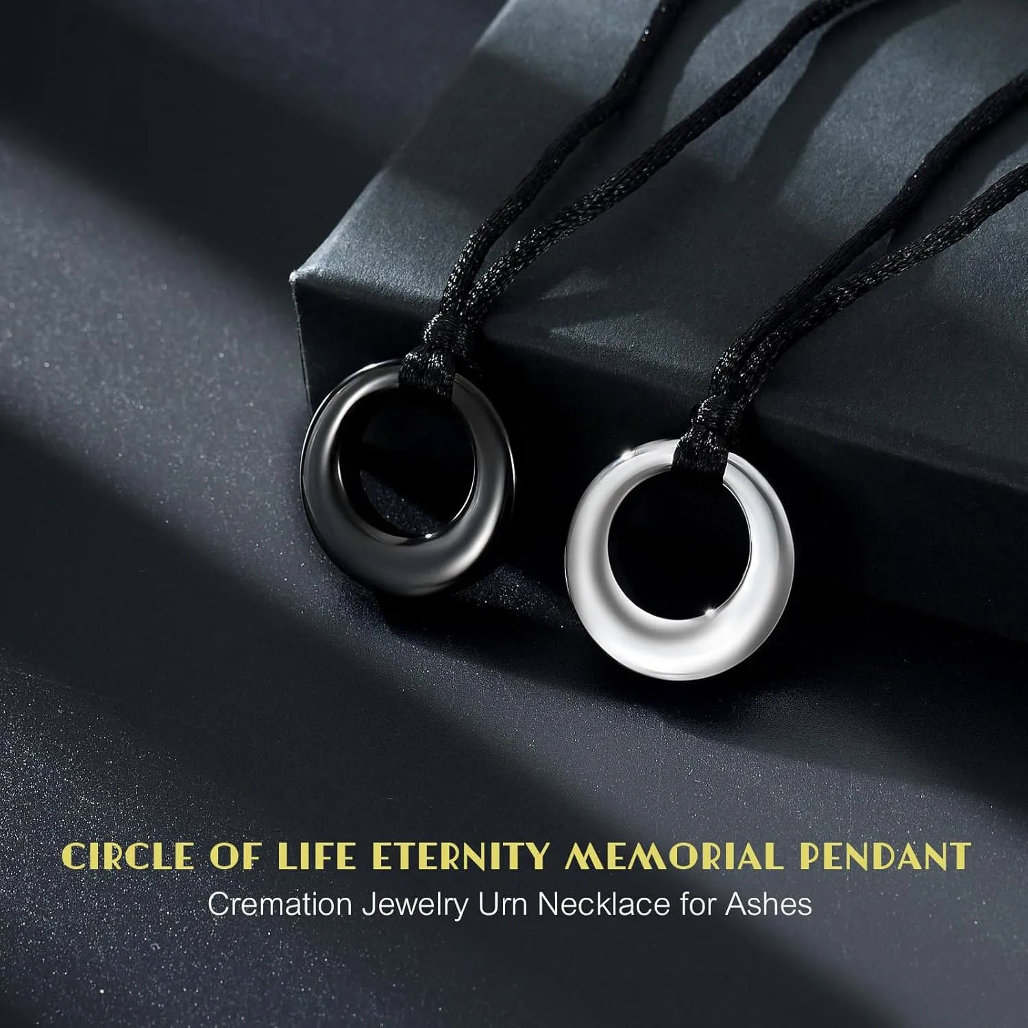Hearbeingt Cremation Jewelry Urn Necklace for Ashes for Women Men, Circle of Life Eternity Memorial Pendant Ash Jewelry