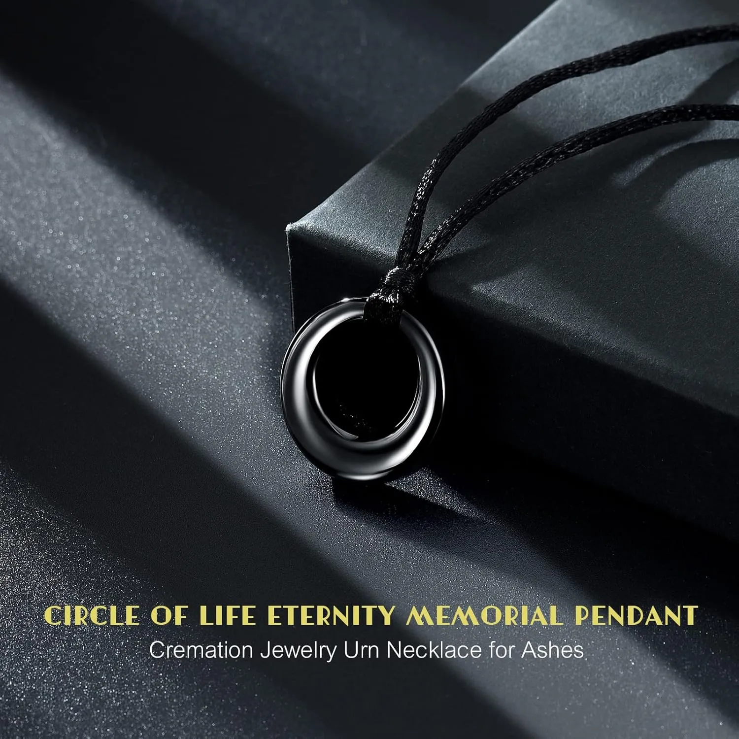 Hearbeingt Cremation Jewelry Urn Necklace for Ashes for Women Men, Circle of Life Eternity Memorial Pendant Ash Jewelry