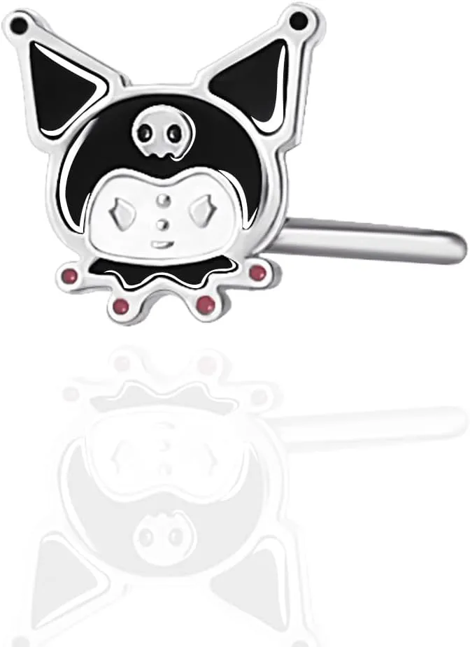 Hello Kitty Kuromi Nose Rings 20g Stainless Steel L-Shape Kawaii Cute Nose Stud Officially Licensed Sanrio