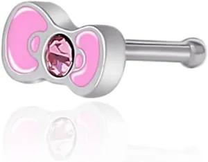 Hello Kitty Nose Rings 20g Stainless Steel Kawaii Cute 316L Straight Bone Nose Stud Officially Licensed Sanrio