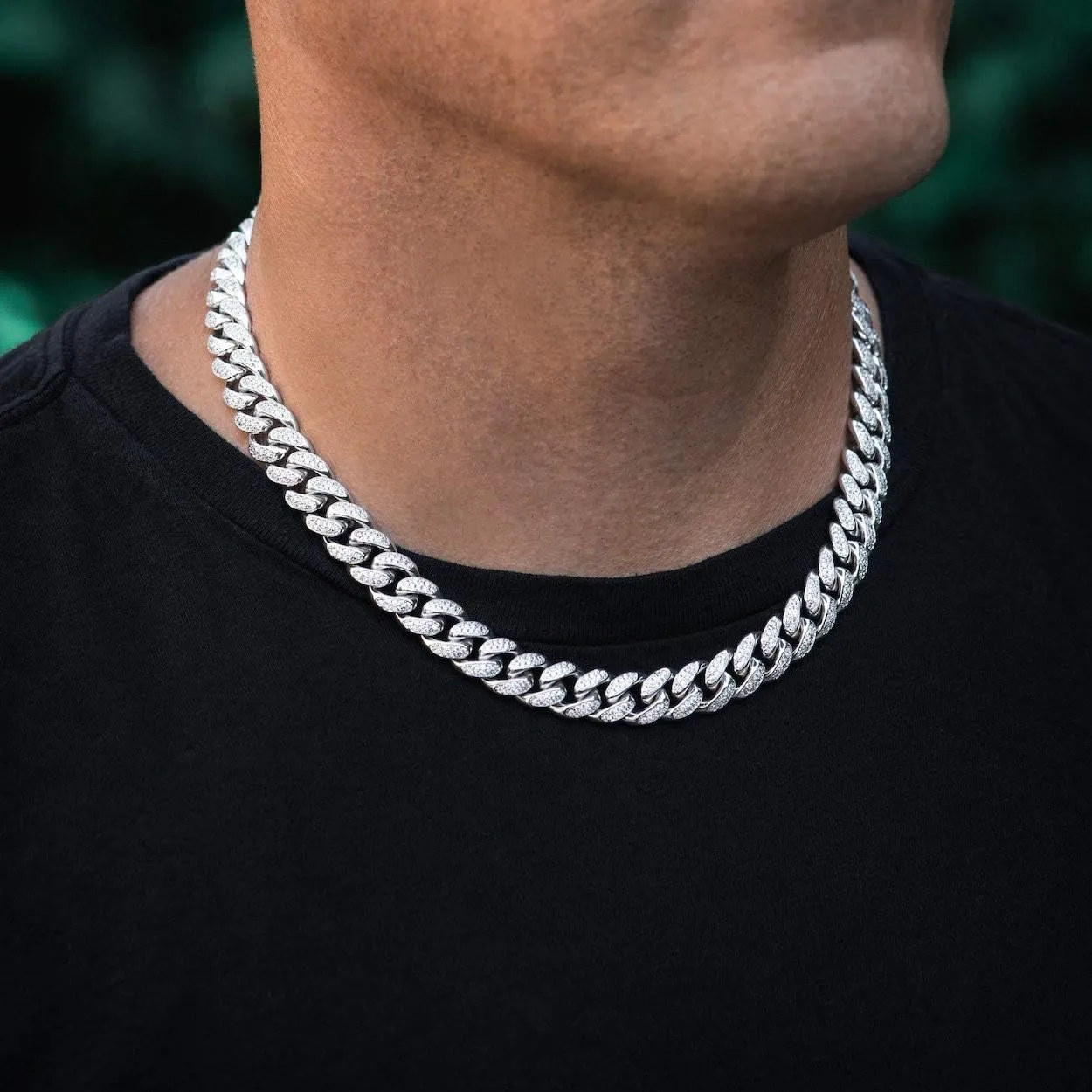 Hip Hop 12mm 10mm Real White Gold/18K Gold/Rose Gold Plated Iced Out Miami Cuban Link Chain Necklace or Bracelet Diamond CZ Choker for Men Women
