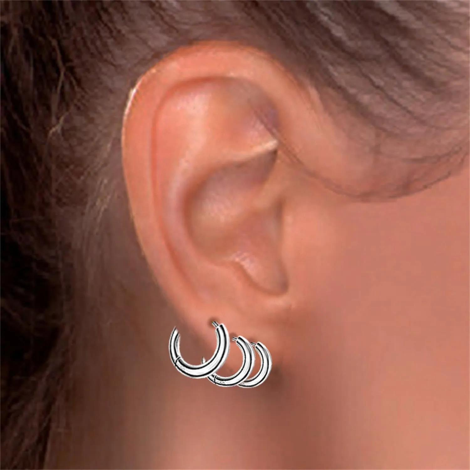 Hoop Earrings for Women 14K Gold Plated Chunky Hoop Earrings Set for Women Hypoallergenic Thick Men Huggie Hoop Earrings for Men Jewelry Gifts