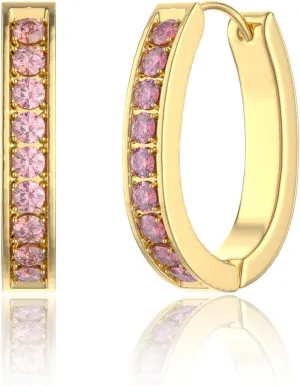 Hoop Earrings for Women & Men 316L Surgical Stainless Steel Huggie Earrings with Sparkling Cubic Zirconia Huggie Hoop Earrings - Hypoallergenic CZ Earrings,Trendy Tiny Hoops for Cartilage & Lobe.