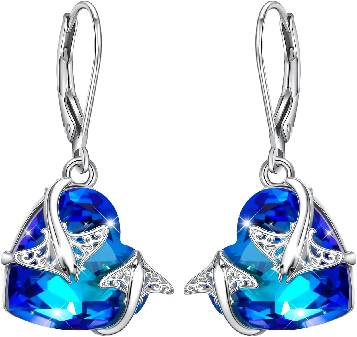 Hypoallergenic Dangle Earrings for Women 925 Sterling Silver Boho Bohemian Drop Heart Earrings Hook Jewelry for Women