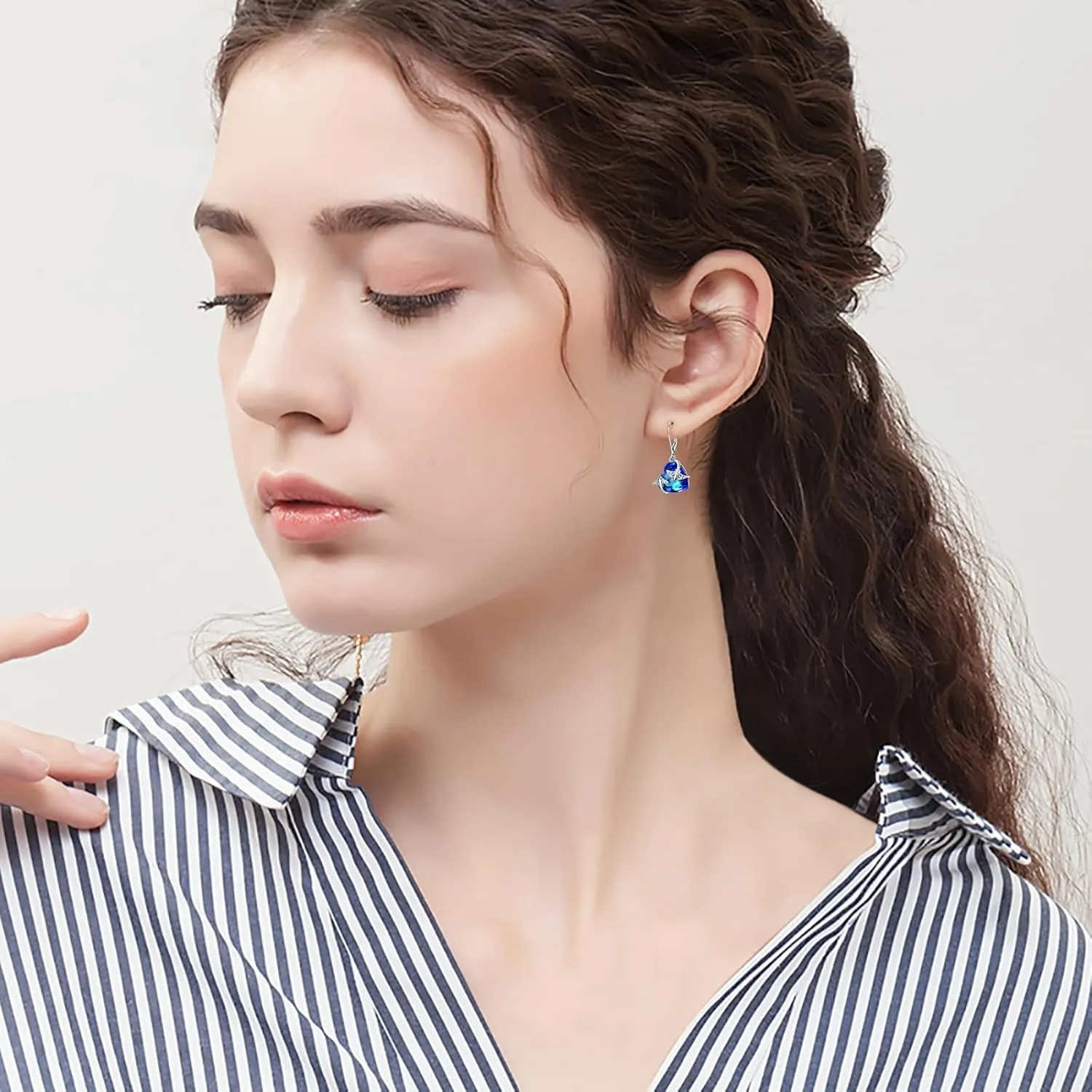 Hypoallergenic Dangle Earrings for Women 925 Sterling Silver Boho Bohemian Drop Heart Earrings Hook Jewelry for Women