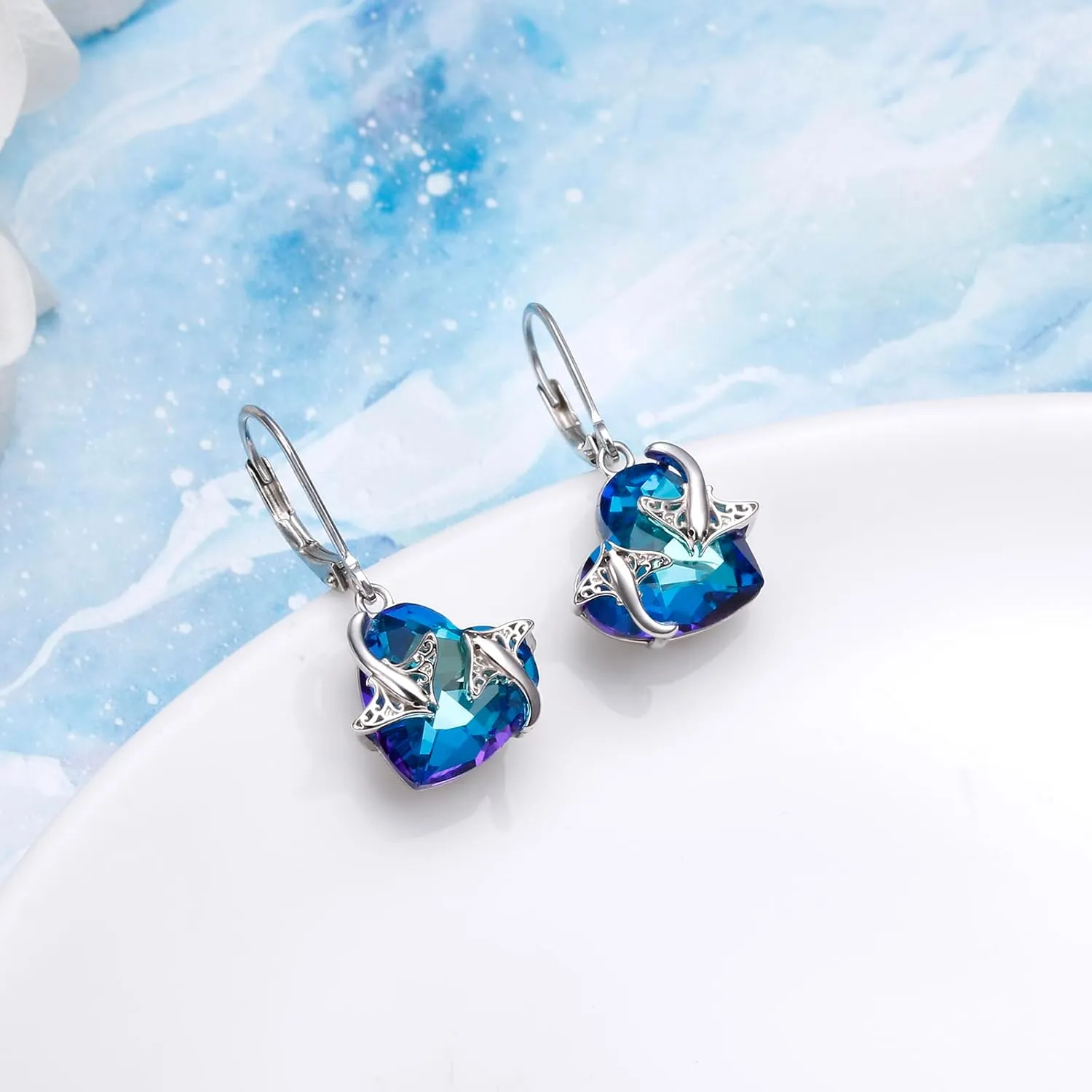 Hypoallergenic Dangle Earrings for Women 925 Sterling Silver Boho Bohemian Drop Heart Earrings Hook Jewelry for Women