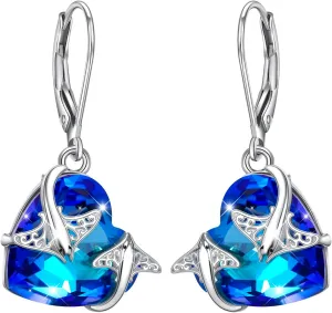 Hypoallergenic Dangle Earrings for Women 925 Sterling Silver Boho Bohemian Drop Heart Earrings Hook Jewelry for Women