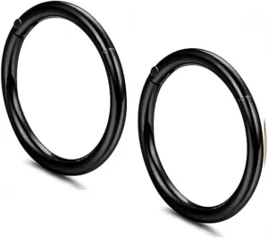 Hypoallergenic Nose Rings 18G 316l Surgical Steel Septum Jewellery Hinged Segment Ring Body Piercing Nose Hoop Lip Rings Nose Helix Cartilage Rook Earrings For Men Women Unisex - Silver Gold Black