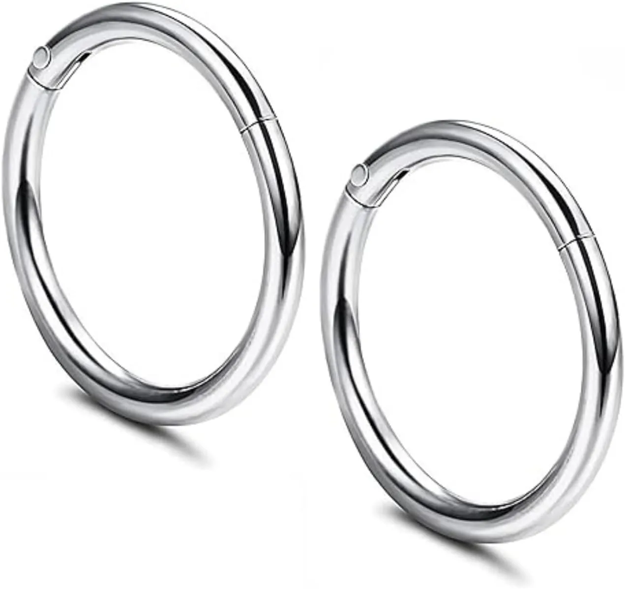 Hypoallergenic Nose Rings 18G 316l Surgical Steel Septum Jewellery Hinged Segment Ring Body Piercing Nose Hoop Lip Rings Nose Helix Cartilage Rook Earrings For Men Women Unisex - Silver Gold Black