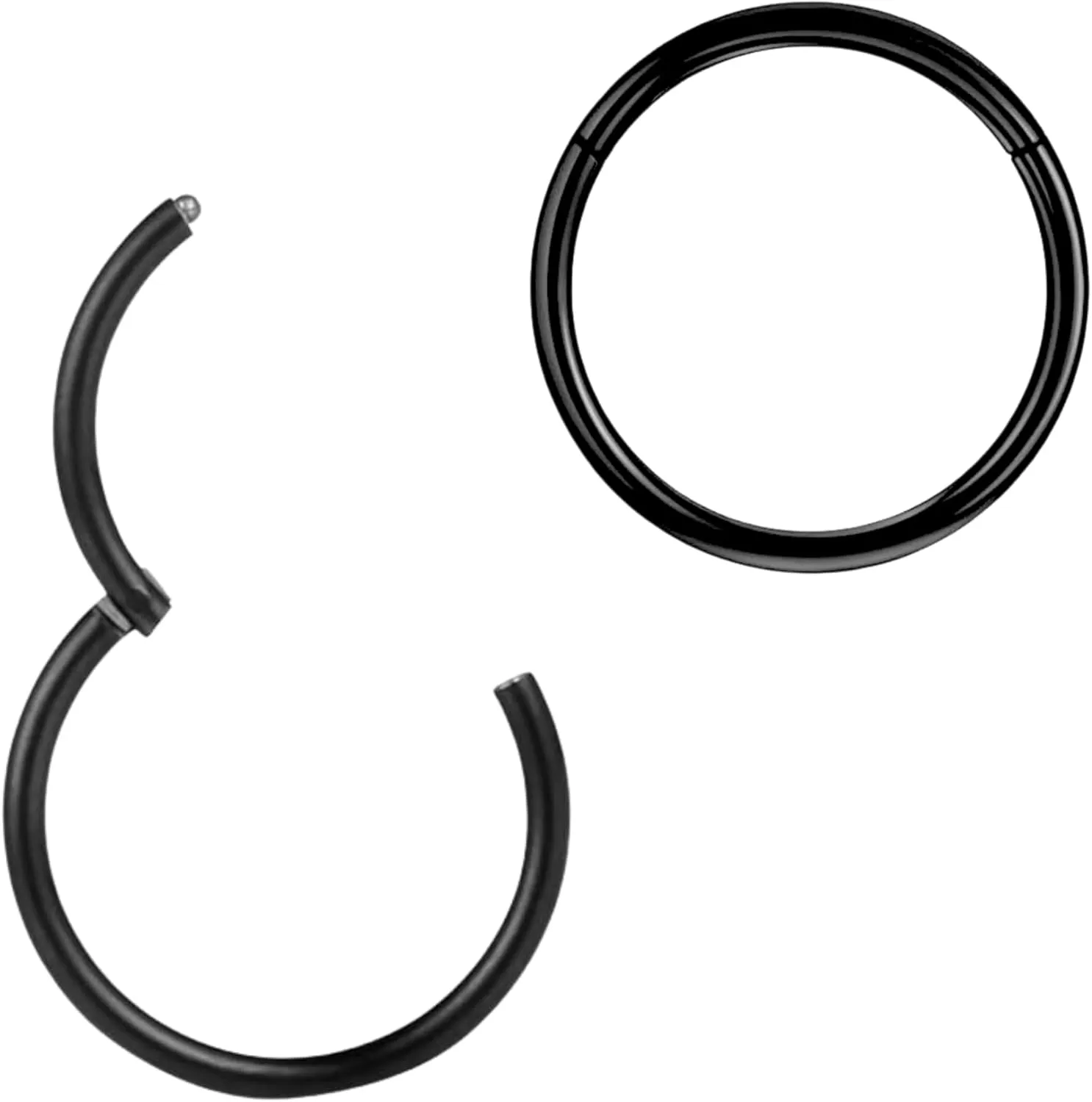 Hypoallergenic Nose Rings 18G 316l Surgical Steel Septum Jewellery Hinged Segment Ring Body Piercing Nose Hoop Lip Rings Nose Helix Cartilage Rook Earrings For Men Women Unisex - Silver Gold Black
