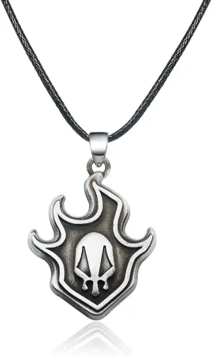 Ichigo Kurosaki Anime Pendant Necklace - Ichigo Flaming Shinigami Chain - Christmas Anime Cosplay Gifts for Women Men and Fans