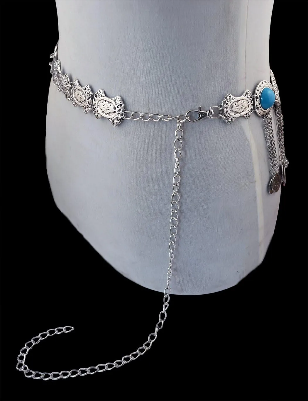 idealway Women's Belly Waist Chain - Dancing Belt Beach Belts Bohemian Body Chain Coin Tassel Belt Belly Jewelry Women Accessories