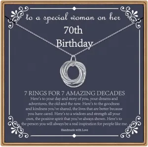 IEFLIFE Birthday Gifts for Women, Sterling Silver Necklaces, 40th 50th 60th 70th 80th 90th Birthday Necklace, 40 50 60 70 80 90 Years Old Birthday Gifts, 4 5 6 7 8 9 Decade Birthday Jewelry for Women