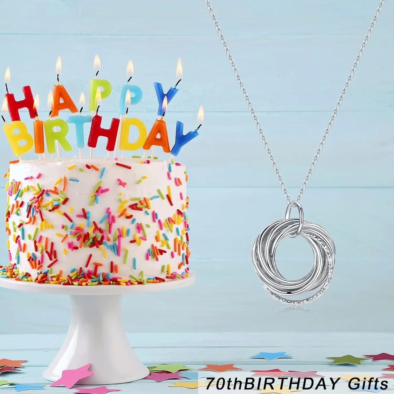 IEFLIFE Birthday Gifts for Women, Sterling Silver Necklaces, 40th 50th 60th 70th 80th 90th Birthday Necklace, 40 50 60 70 80 90 Years Old Birthday Gifts, 4 5 6 7 8 9 Decade Birthday Jewelry for Women