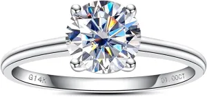 IGI 1ct D Color VVS Lab Grown Diamond Engagement Ring, 14K Solid White Gold