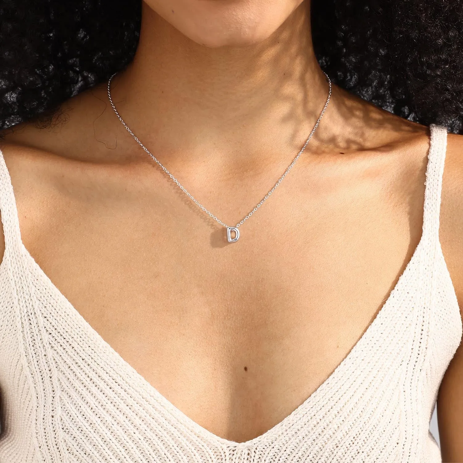 Initial Necklaces for Women Bubble Gold Silver Letter Necklace Dainty Personalized Charm Pendant Name Necklace Cute Non Tarnish Fashion Accessories Teen Gift Trendy Stuff Jewelry Gifts