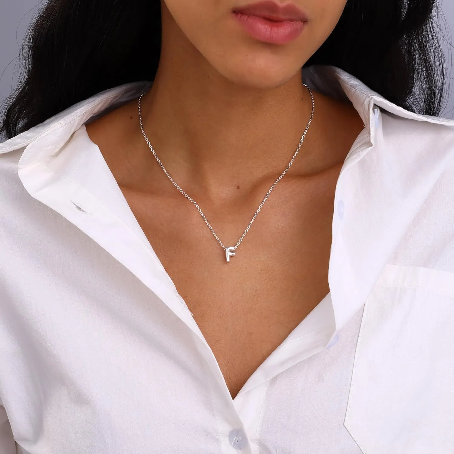 Initial Necklaces for Women Bubble Gold Silver Letter Necklace Dainty Personalized Charm Pendant Name Necklace Cute Non Tarnish Fashion Accessories Teen Gift Trendy Stuff Jewelry Gifts