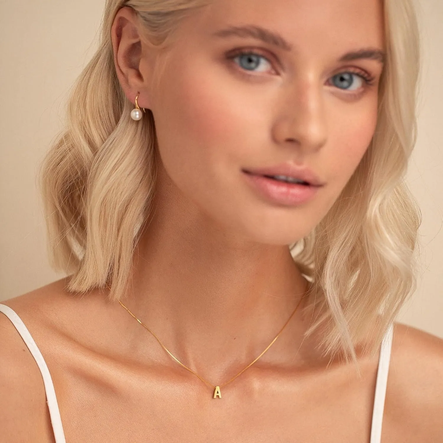 Initial Necklaces for Women - Dainty 18K Gold Plated Initial Necklace Tiny A-Z Pendant Name Necklace Trendy Letter Necklace Gold Jewelry for Women Gifts