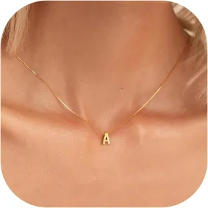 Initial Necklaces for Women - Dainty 18K Gold Plated Initial Necklace Tiny A-Z Pendant Name Necklace Trendy Letter Necklace Gold Jewelry for Women Gifts