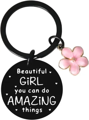 Inspirational Keychain Gifts for Best Friend Birthday Gifts for Daughter Niece Sisters Motivational Graduation Gifts for Teen Girls Encouragement Sunflower Keychain for Girlfriend Fiancee