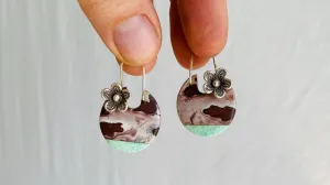 Jasper & Green Turquoise Earrings. Sterling Silver. Chohua Jasper. 0325.