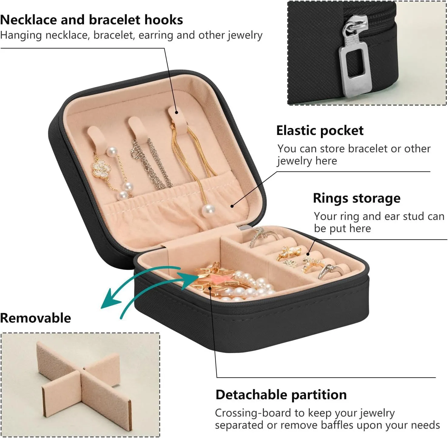 Jewelry Box Coffee Bean Travel Mini Jewelry Storage Box, Portable PU Leather Jewelry Organizer Case Necklace, Earrings, Rings, Bracelet Storage Holder for Girls Ladies Women Gift