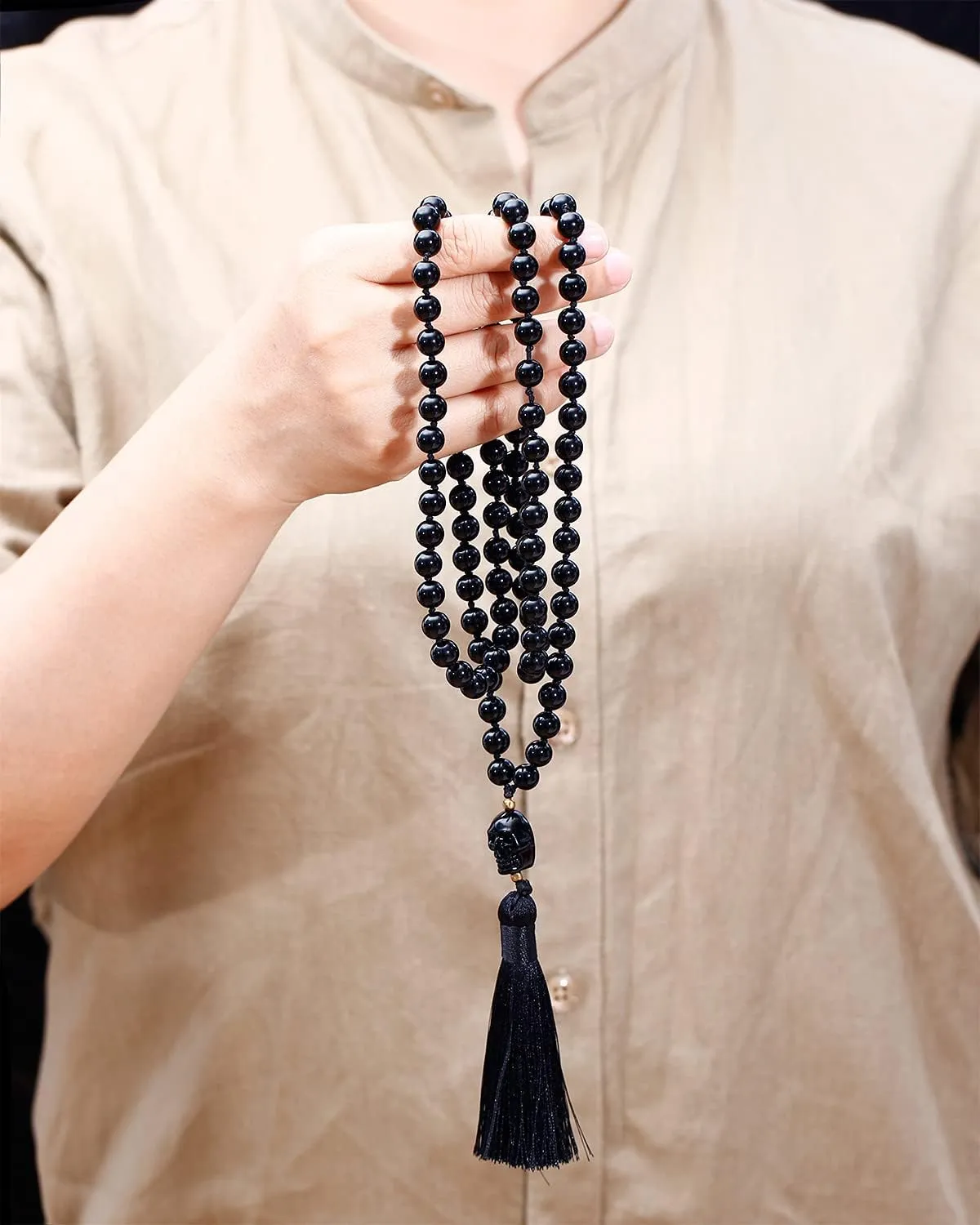 Jewever 108 Mala Beads 8mm Wrap Bracelet Necklace for Women Men Healing Gemstone Prayer Charm For Yoga Meditation Jewelry