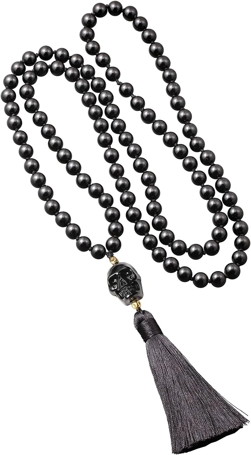 Jewever 108 Mala Beads 8mm Wrap Bracelet Necklace for Women Men Healing Gemstone Prayer Charm For Yoga Meditation Jewelry