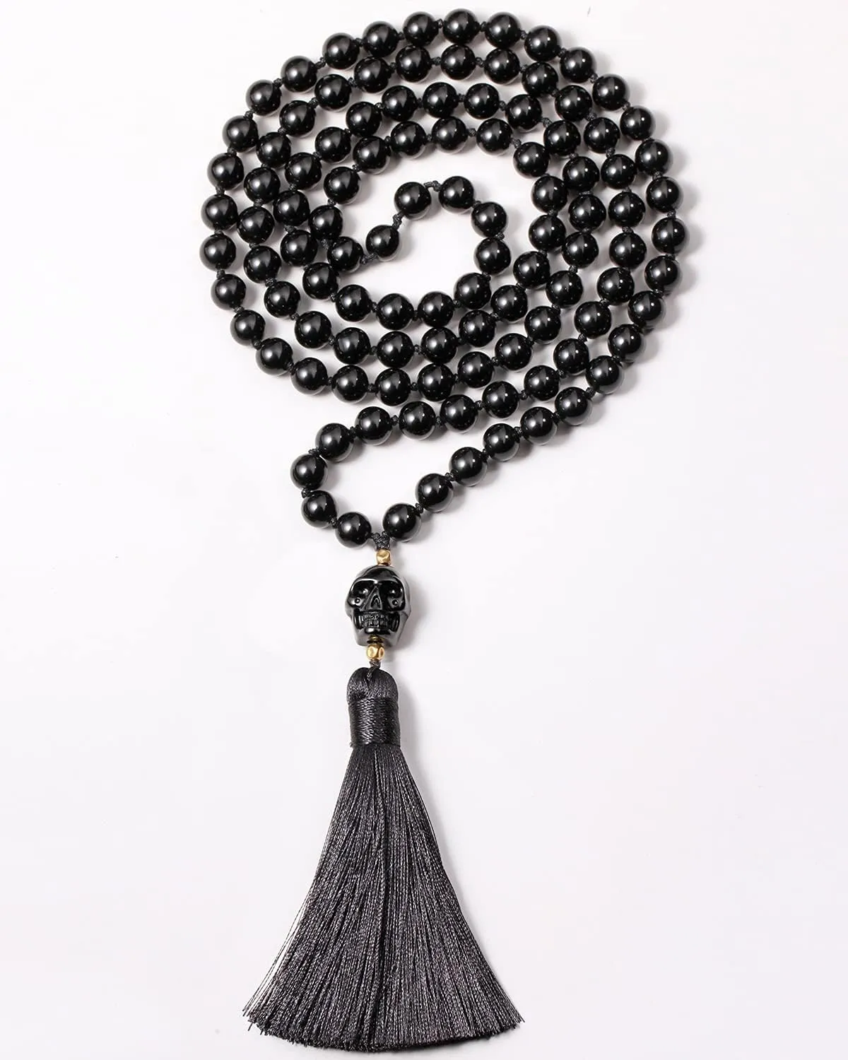 Jewever 108 Mala Beads 8mm Wrap Bracelet Necklace for Women Men Healing Gemstone Prayer Charm For Yoga Meditation Jewelry