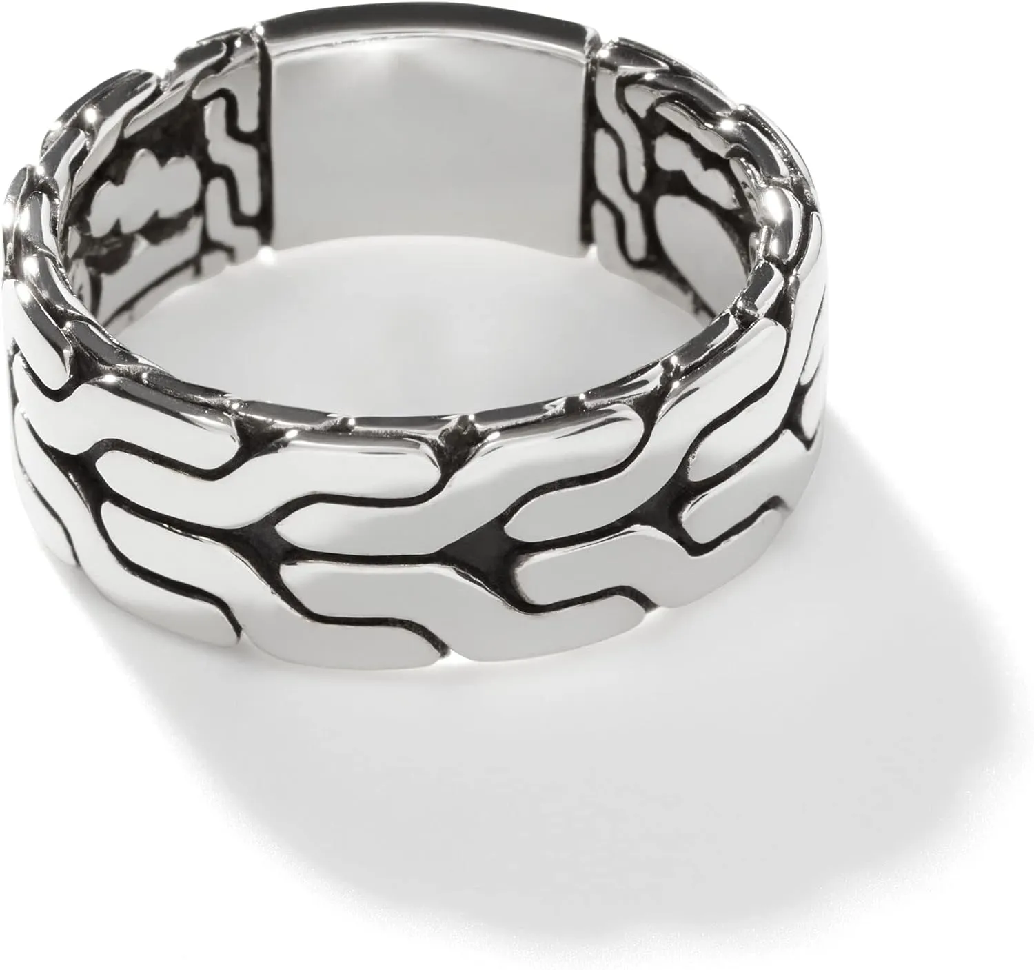 John Hardy Classic Chain Collection Men's Band Ring, 8MM 925-Sterling Silver Ring