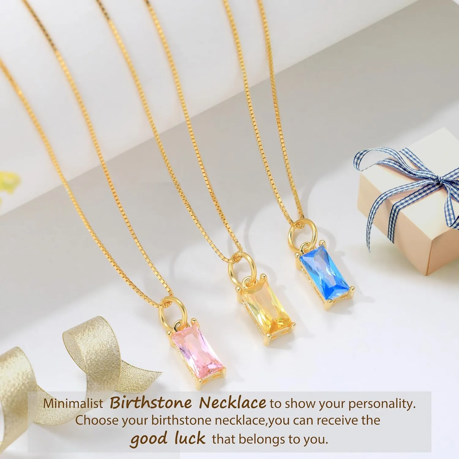 JSJOY 925 Sterling Silver Necklace 12 Birthstone Necklace Dainty Gold Necklace Womens Choker Necklaces for Teen Girls Birthday Gifts for Women
