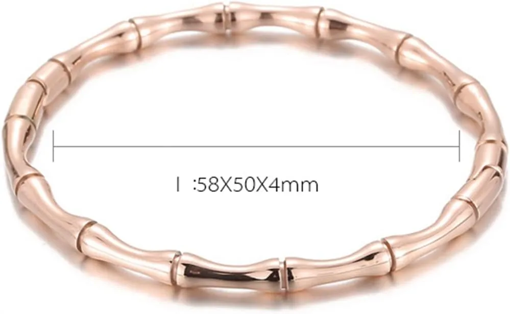 Jude Jewelers Stainless Steel Bamboo Style Classic Plain Open Clasp Bangle Bracelet