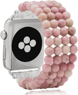 KAI Top Beaded Bracelet Compatible with iWatch Band 38mm 40mm 41mm 42mm 44mm 45mm 46mm 49mm Women, Stone Beaded Elastic Stretch Replacement Strap for Apple Watch Ultra SE Series 10 9 8 7 6 5 4 3 2 1