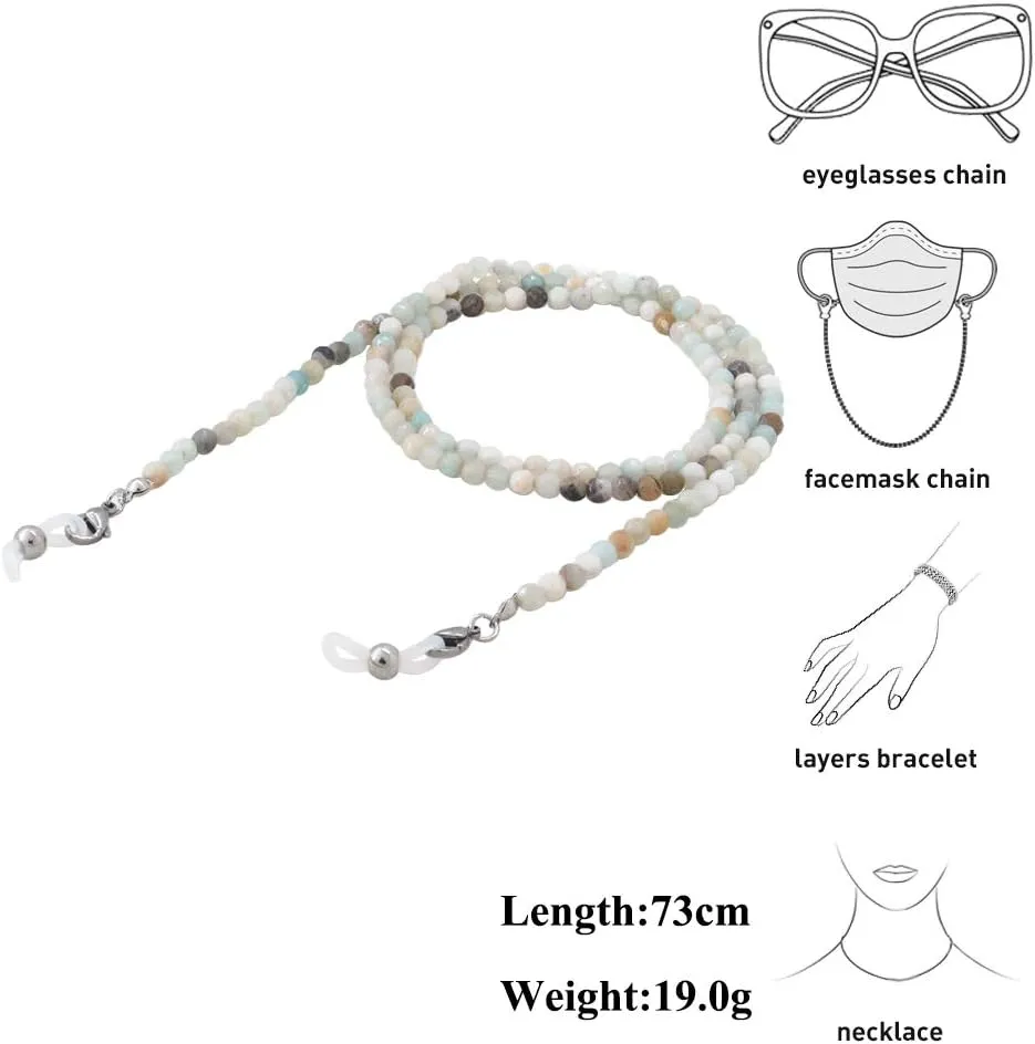 KAI Top Eyeglasses Fashion Beaded Face Mask Holder Lanyard for Women