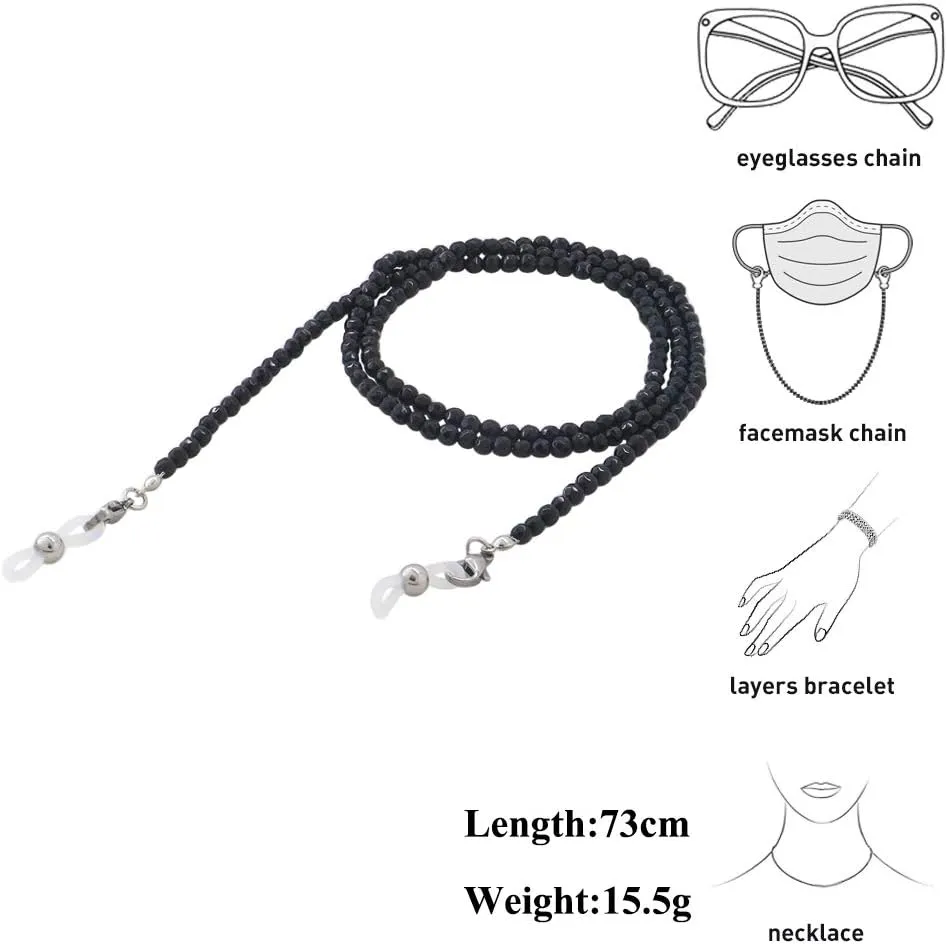 KAI Top Eyeglasses Fashion Beaded Face Mask Holder Lanyard for Women