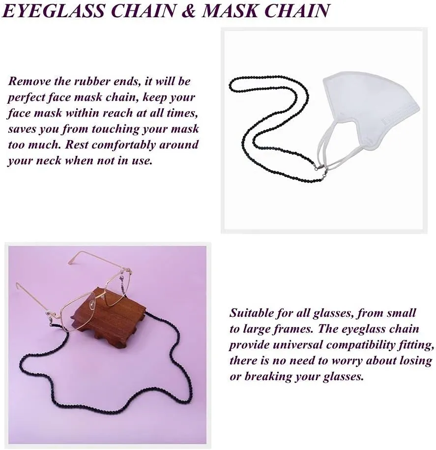 KAI Top Eyeglasses Fashion Beaded Face Mask Holder Lanyard for Women