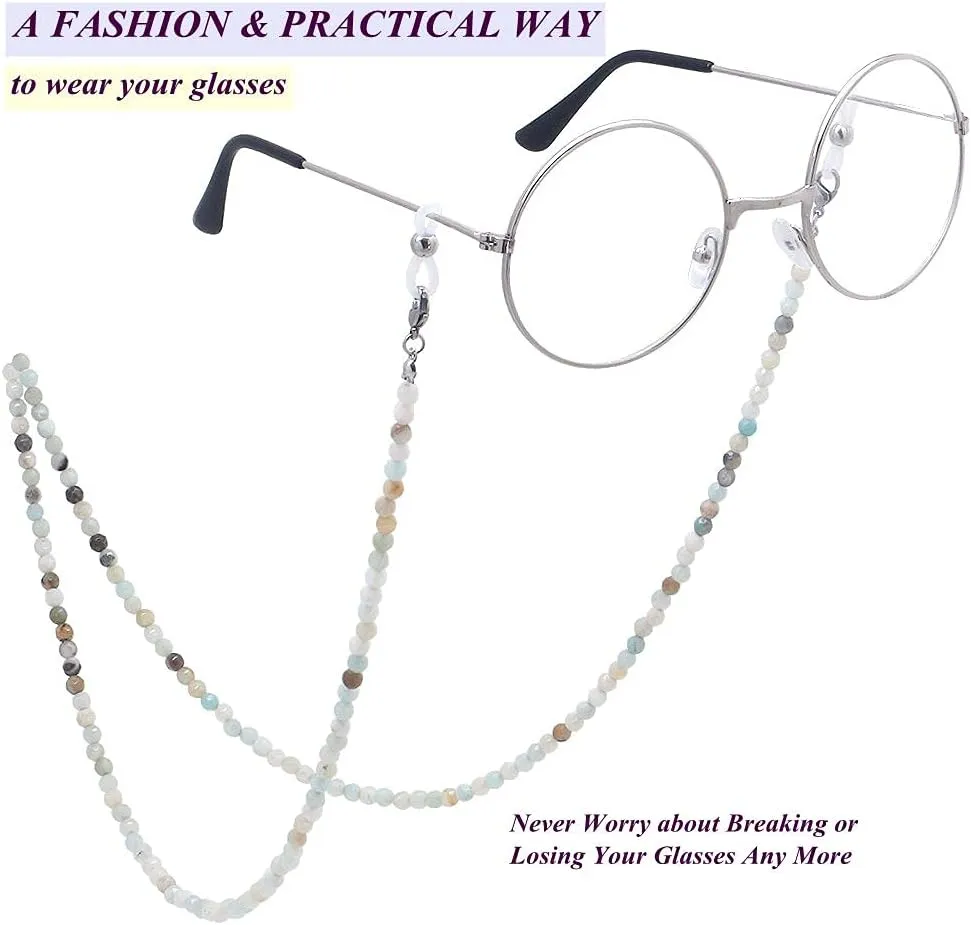 KAI Top Eyeglasses Fashion Beaded Face Mask Holder Lanyard for Women