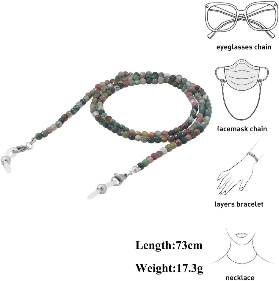 KAI Top Eyeglasses Fashion Beaded Face Mask Holder Lanyard for Women