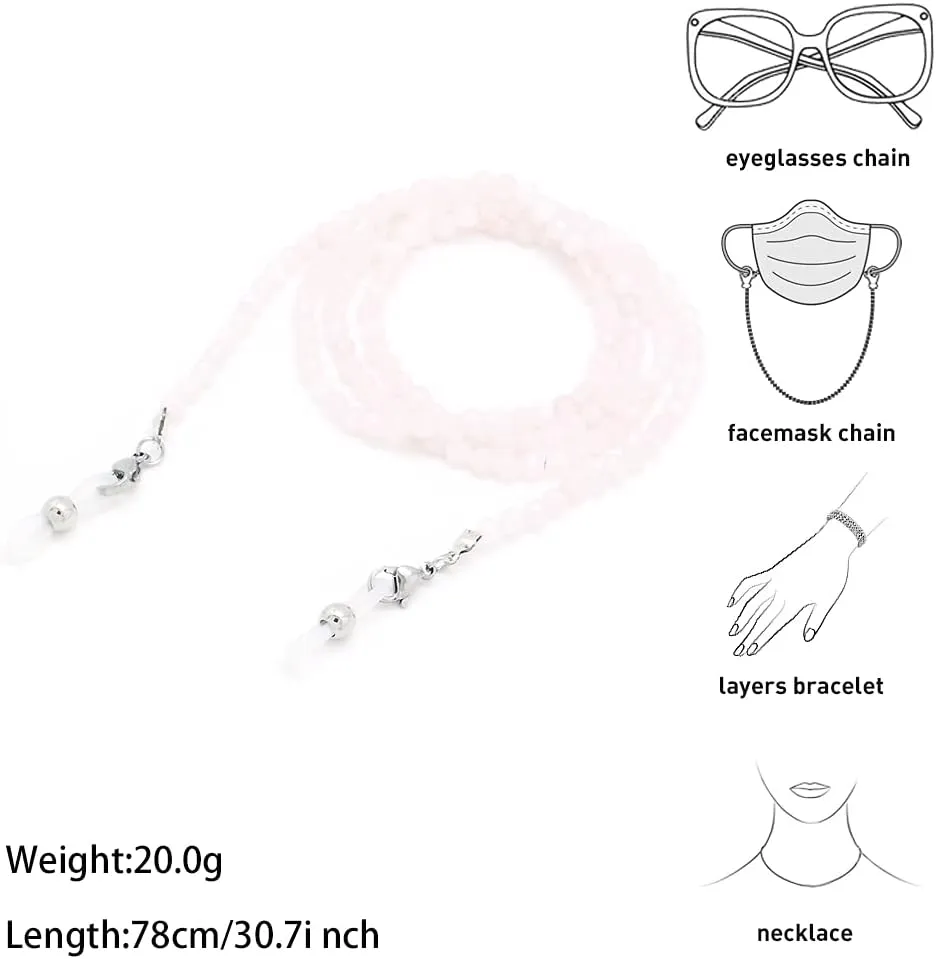 KAI Top Eyeglasses Fashion Beaded Face Mask Holder Lanyard for Women