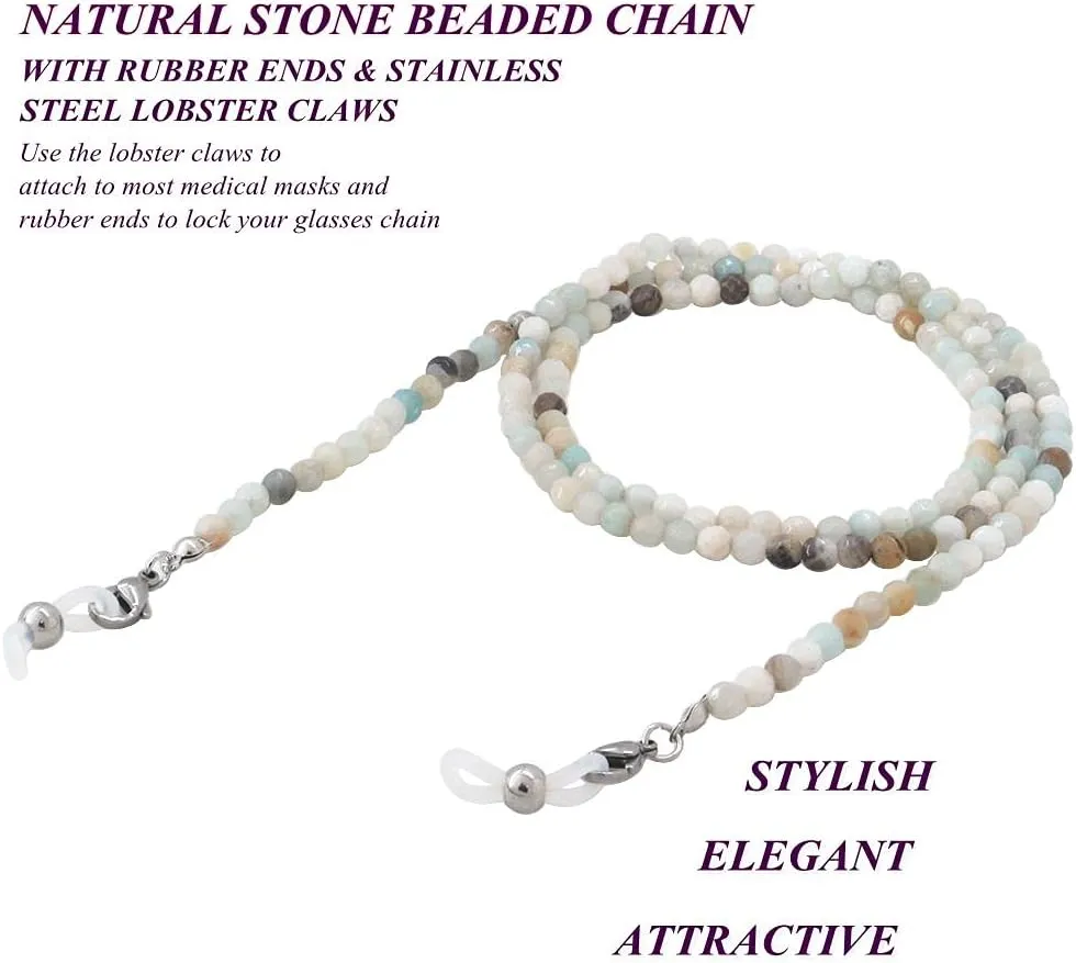 KAI Top Eyeglasses Fashion Beaded Face Mask Holder Lanyard for Women
