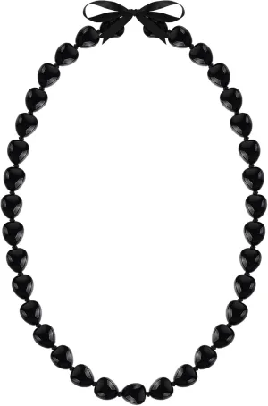 Karenhi Graduation Kukui Nut Lei Necklace 47 Inch Class of 2025 Kukui Lei Chunky Hawaiian Necklace 2025 Graduation Gift Luau Party Accessories for Adults Women Men