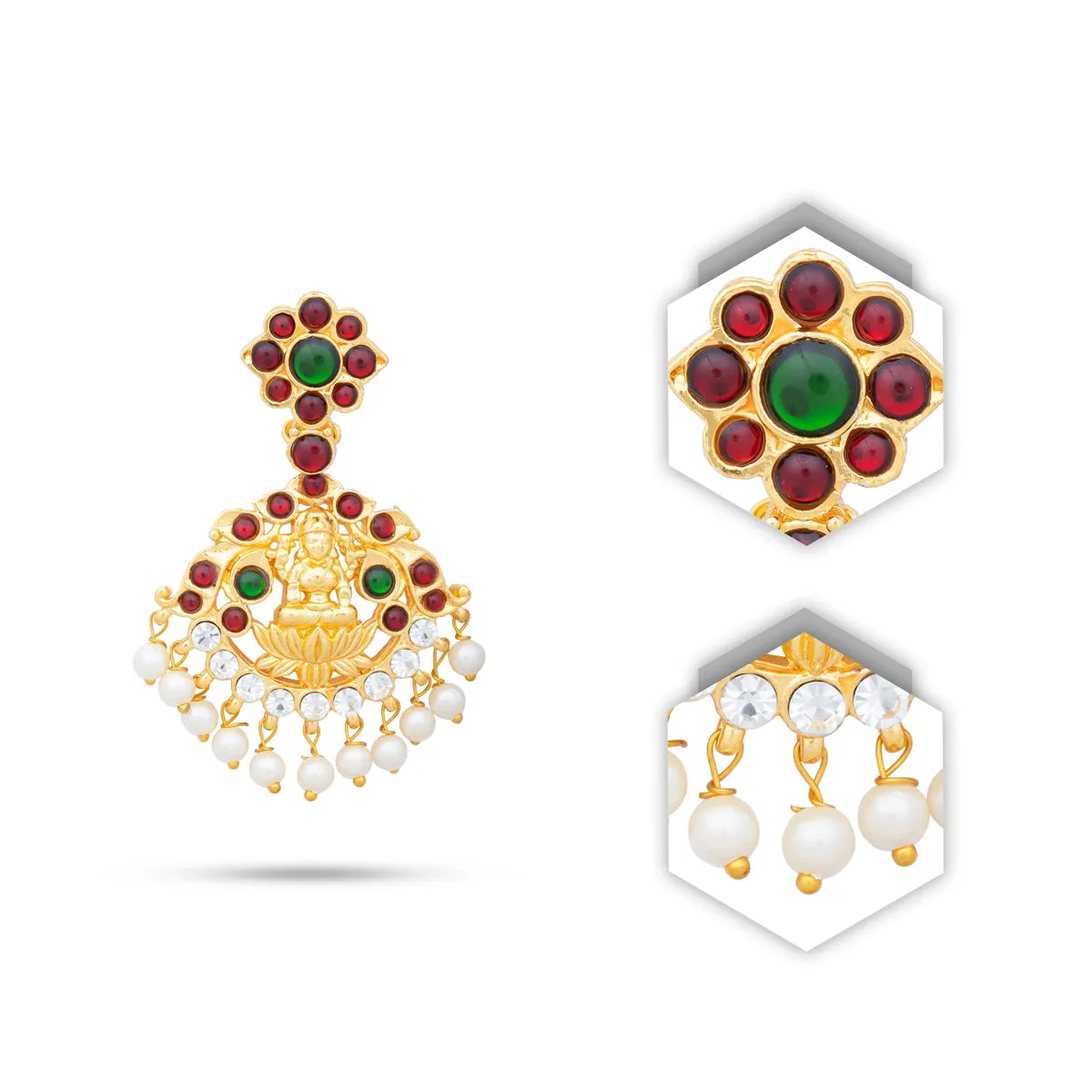 Kemp Earing - 2.5 x 1.5 Inches | Stone Earring/ Beads With Stone Stud for Dance