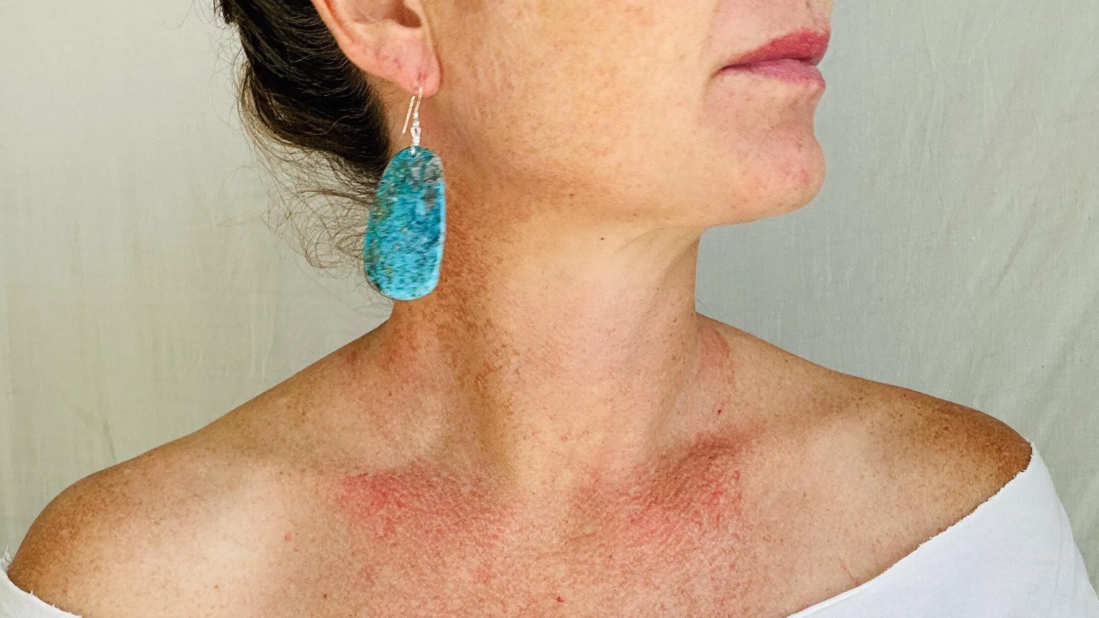 Kewa Pueblo Slab Earrings. Natural Turquoise Jewelry. Handmade Native American Earrings. 4033