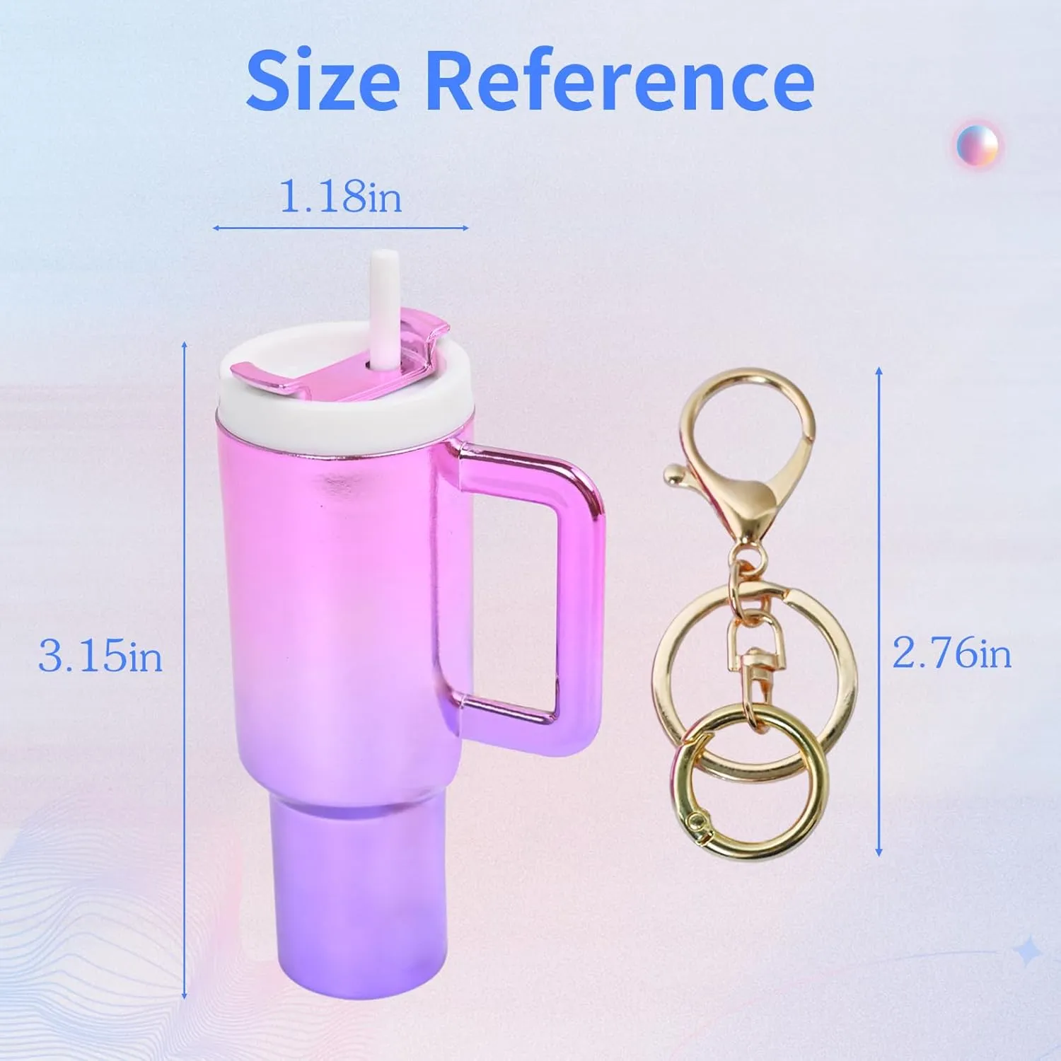Keychain Charms,4PCS Gradient Fashion Mini Tumbler Keychain,Stanley Cup Key Chain,Women Girls Bulk Gifts Party Favors