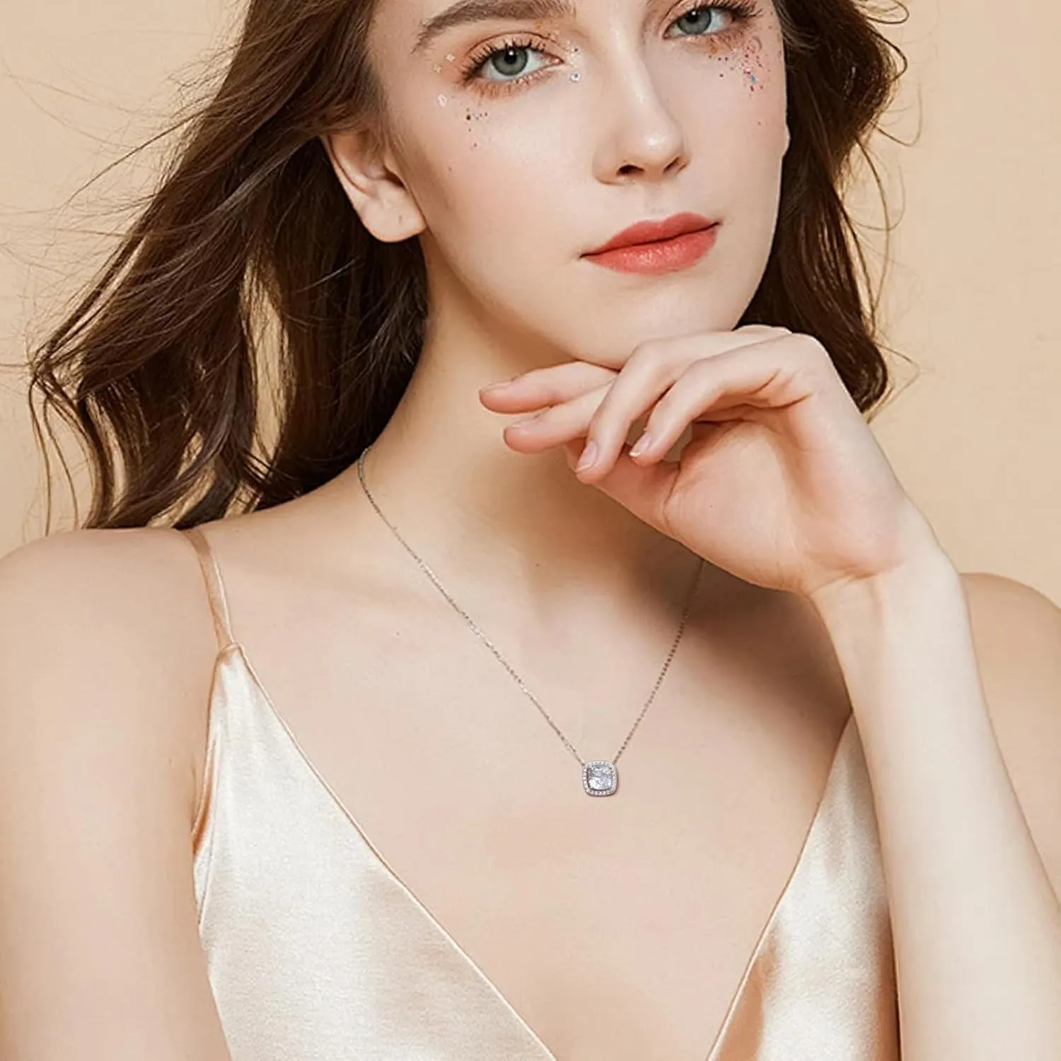 KOMI Gold Cross Pendant Necklace for Woman Safety Needle Necklace Heart Shaped Necklace and Letter Necklace As Gifts for Wife Daughter and Friend