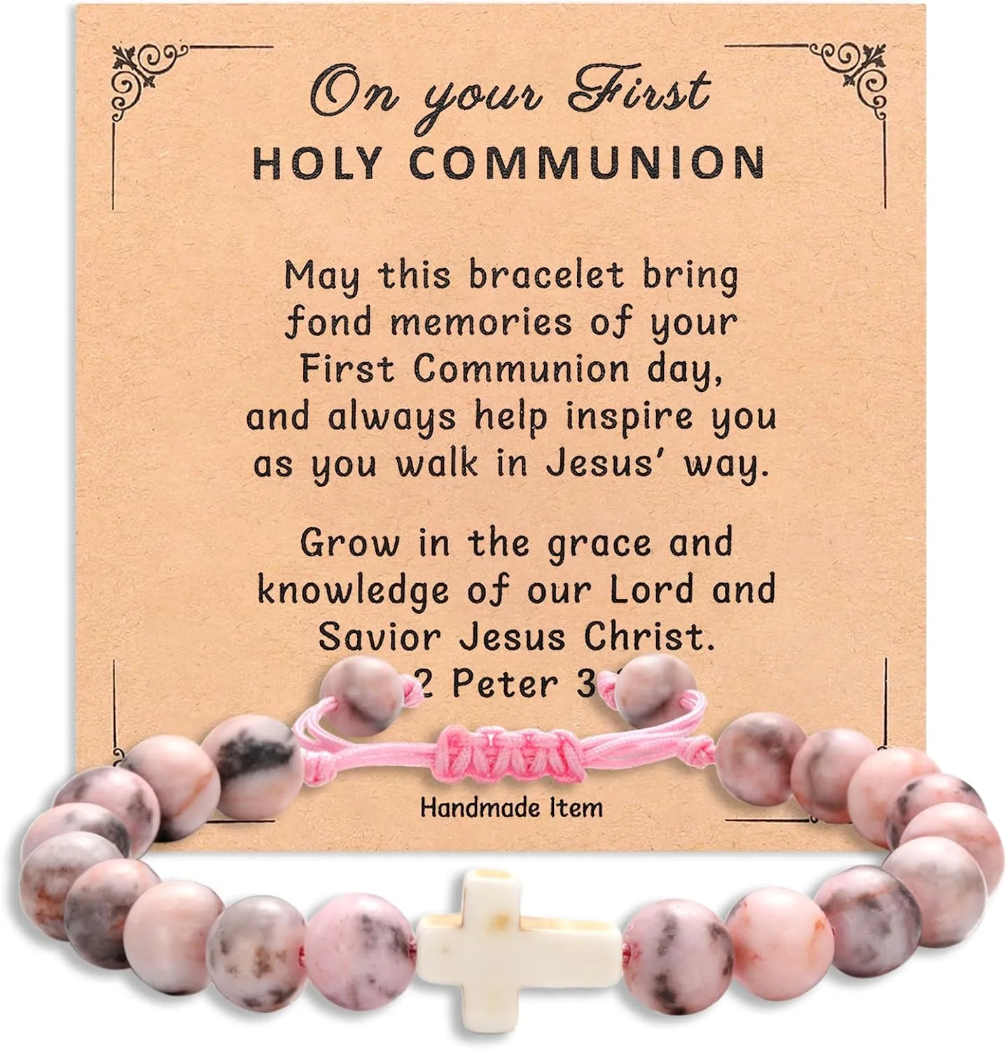 Korotho First Communion Confirmation Baptism Gifts for Girls Boys, Cross Bracelets for Her Him Christian Religious Gift Christening Communion Jewelry Favor for Goddaughter Daughter Son