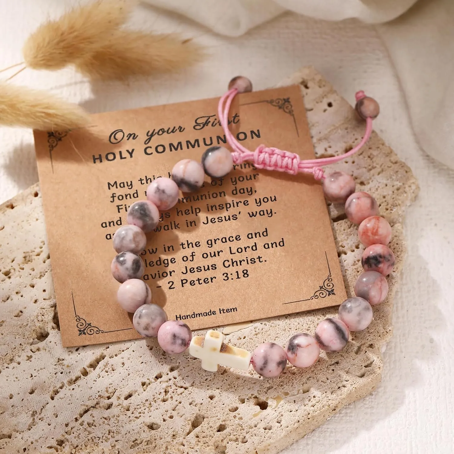 Korotho First Communion Confirmation Baptism Gifts for Girls Boys, Cross Bracelets for Her Him Christian Religious Gift Christening Communion Jewelry Favor for Goddaughter Daughter Son